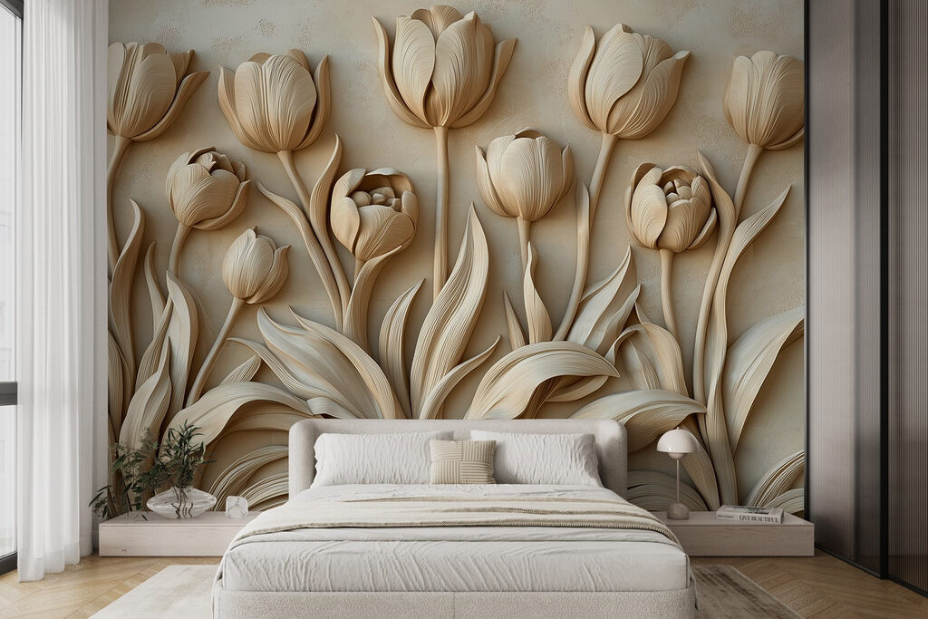 Tulips on long stems — interior 1