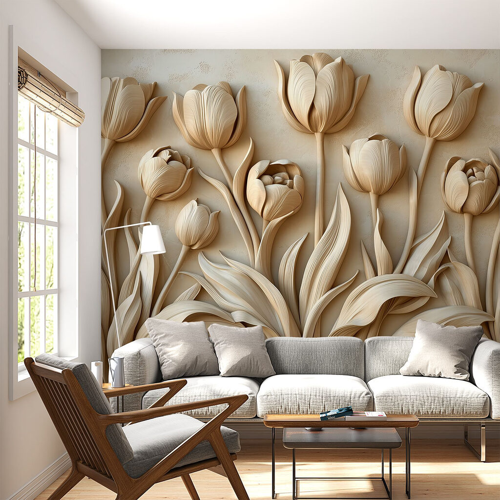 Tulips on long stems — interior 3