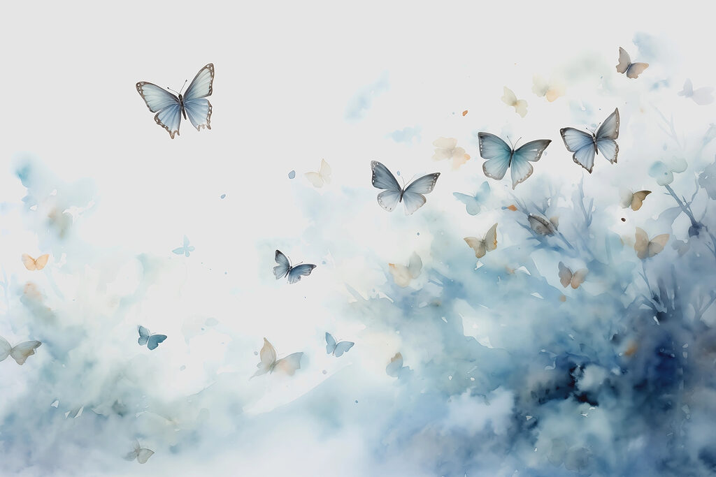 Butterflies in Watercolour — full design