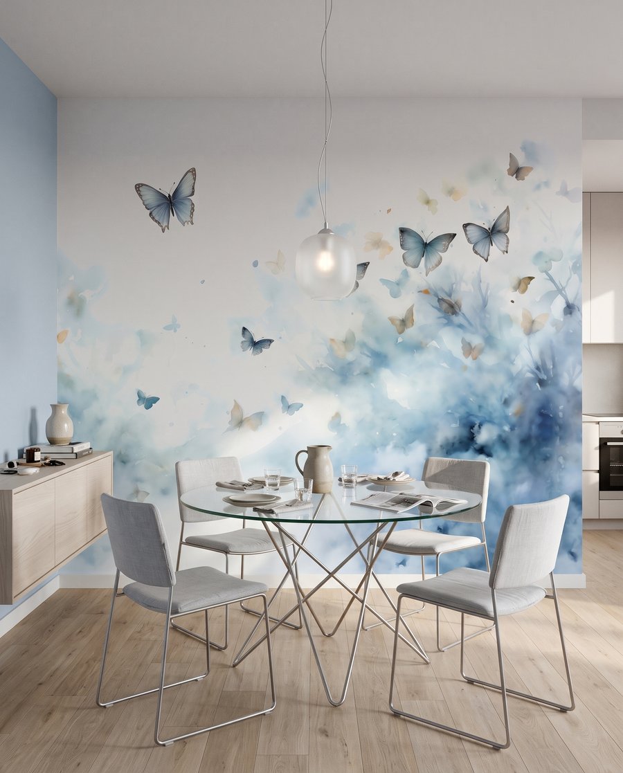 Butterflies in Watercolour in an interior