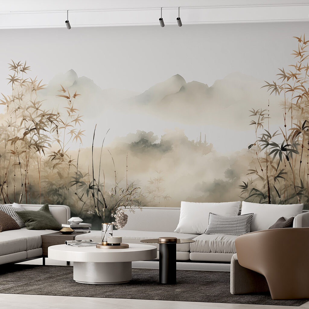 Bamboo in golden mist — interior 1