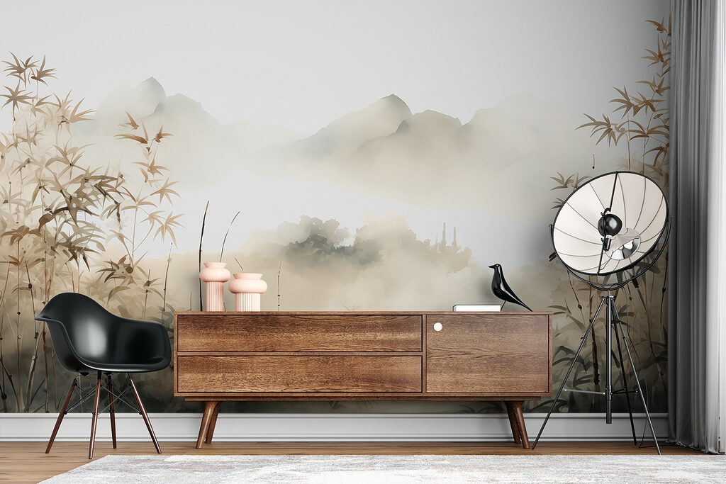 Bamboo in golden mist — interior 2