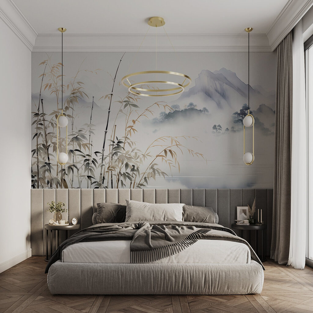 Bamboo before blue peaks — interior 1