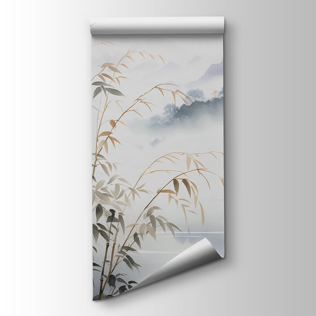 Bamboo before blue peaks — product view