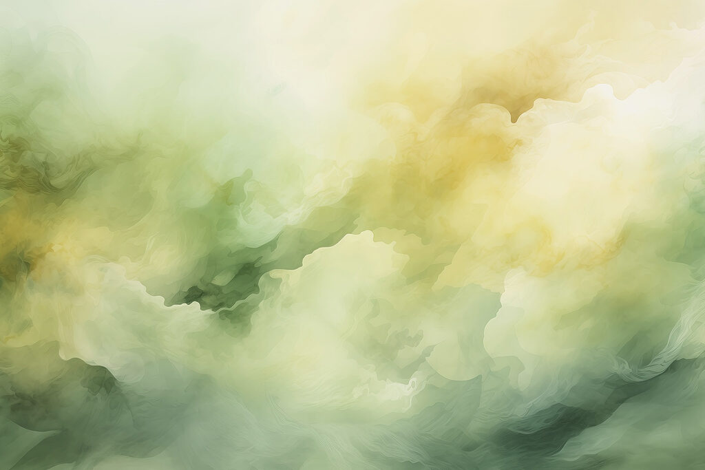 Yellow-green watercolour clouds — full design
