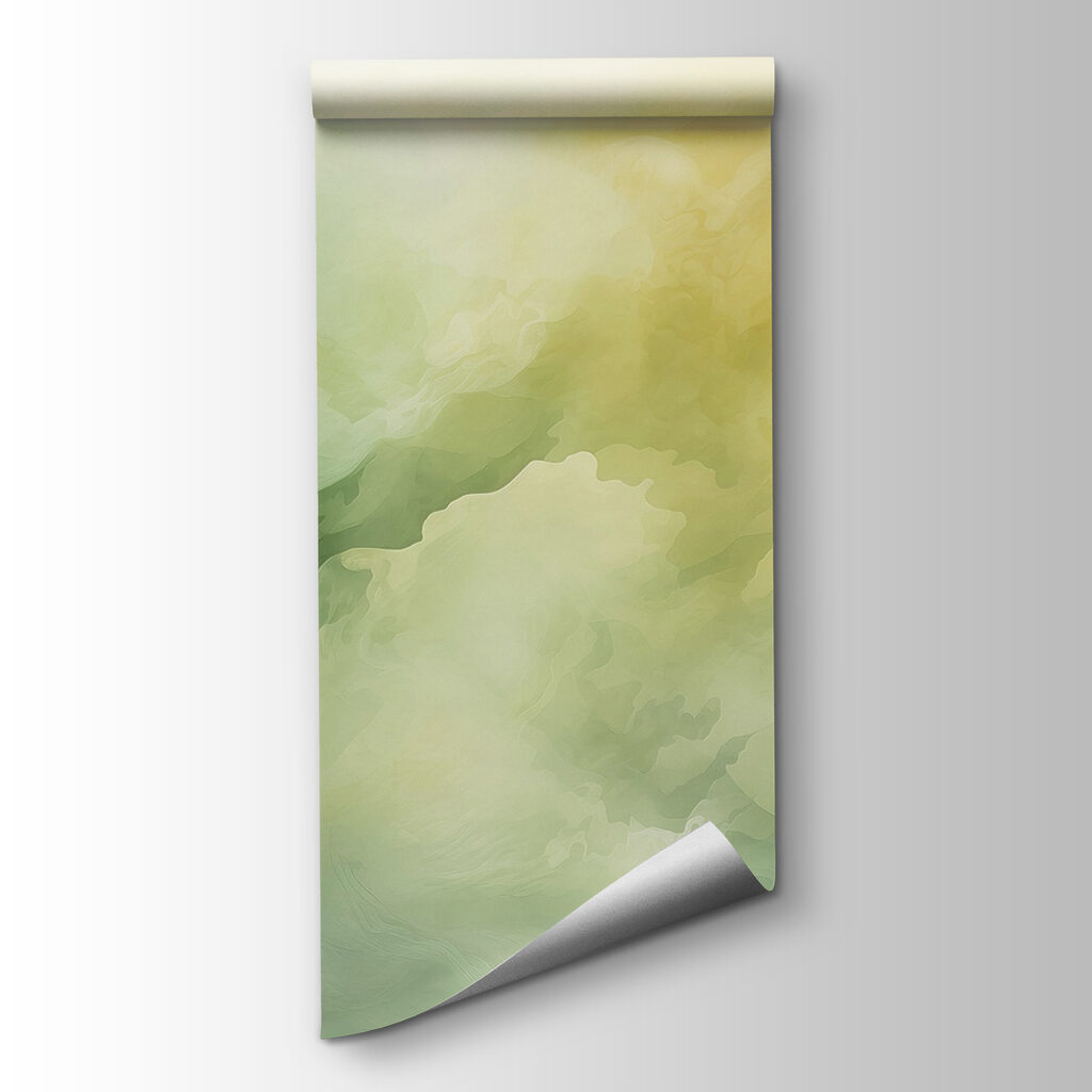 Yellow-green watercolour clouds — product view