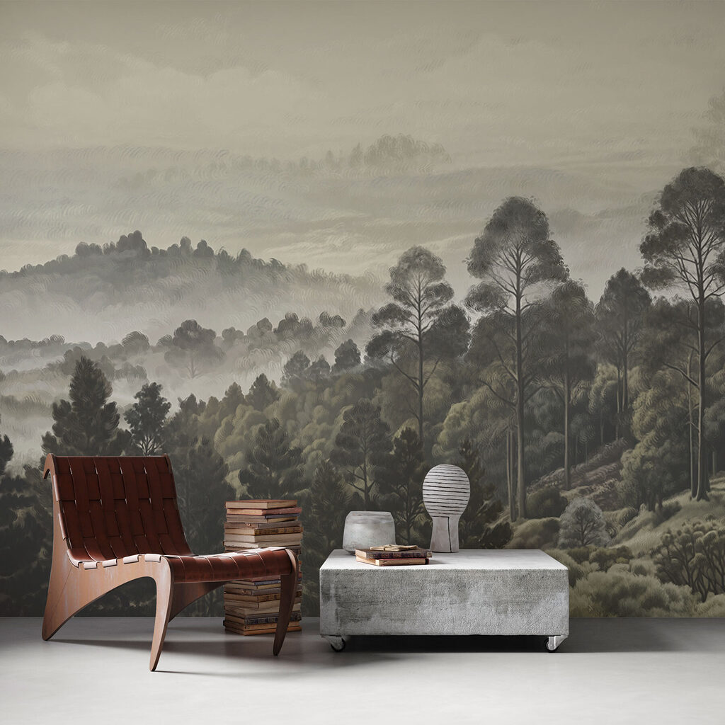 Wooded hills in mist — interior 3