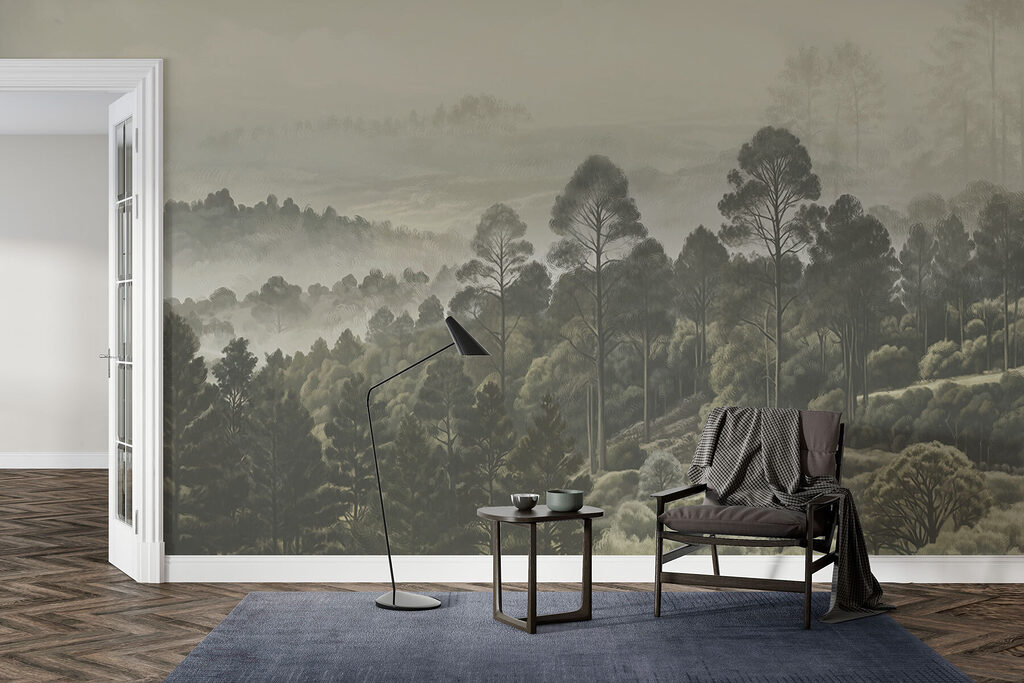 Wooded hills in mist — interior 5
