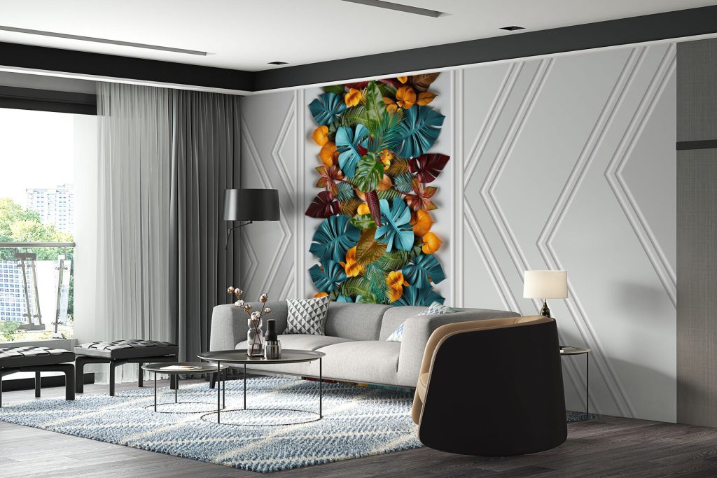 Leaves between white bands — interior 3