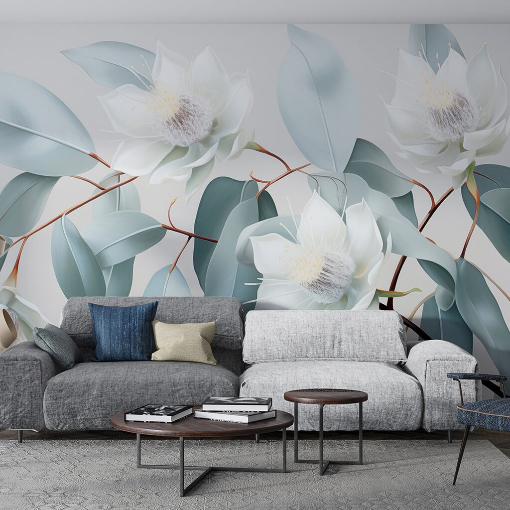 White flowers, blue-grey leaves — interior 2