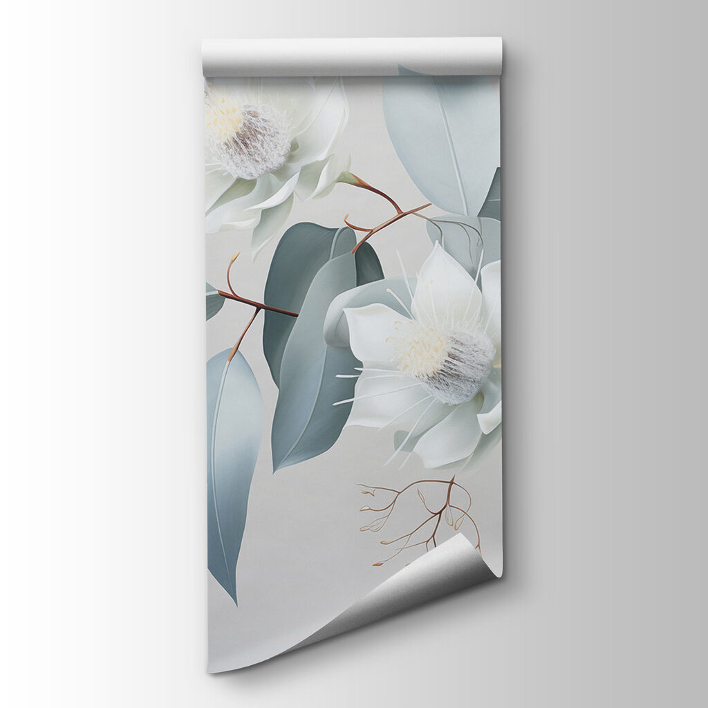 White flowers, blue-grey leaves — product view