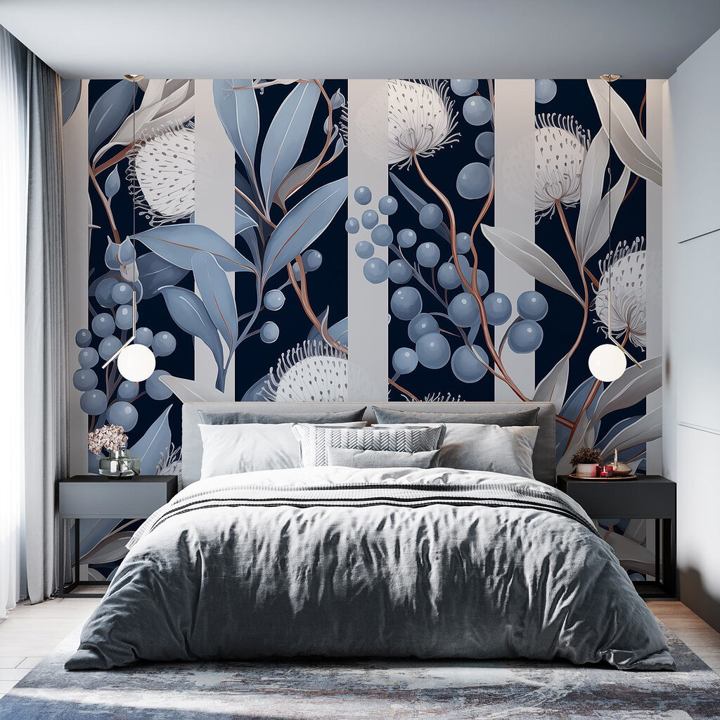 Flower umbels between stripes — interior 1