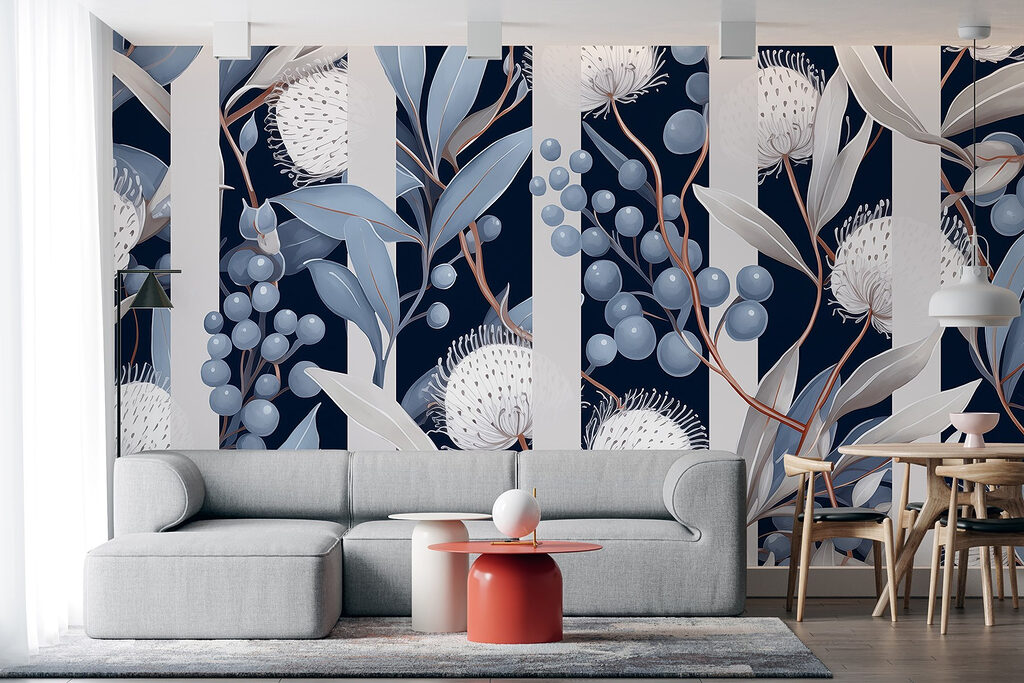 Flower umbels between stripes — interior 3