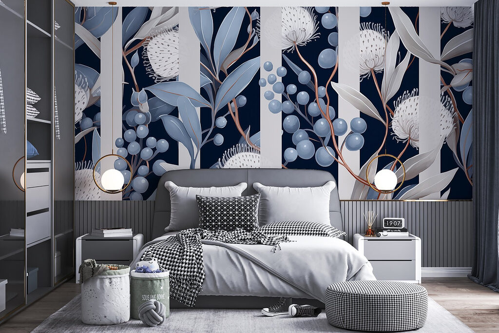 Flower umbels between stripes — interior 4