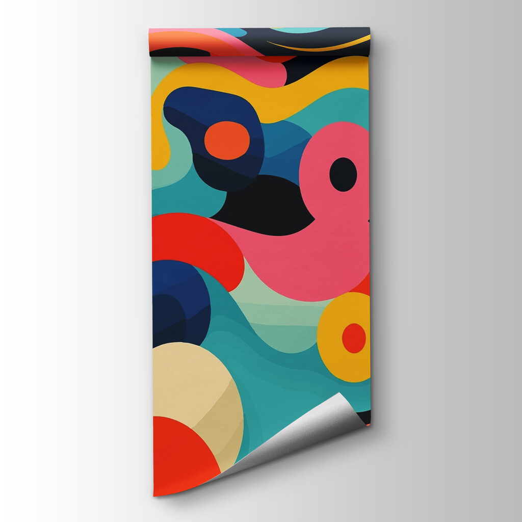 Colourful curls on black — product view