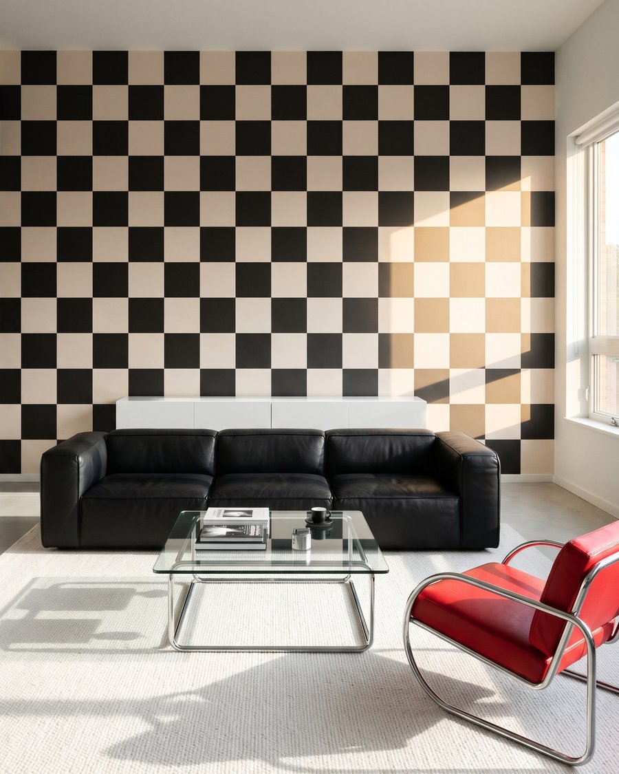 Checkered Days in an interior