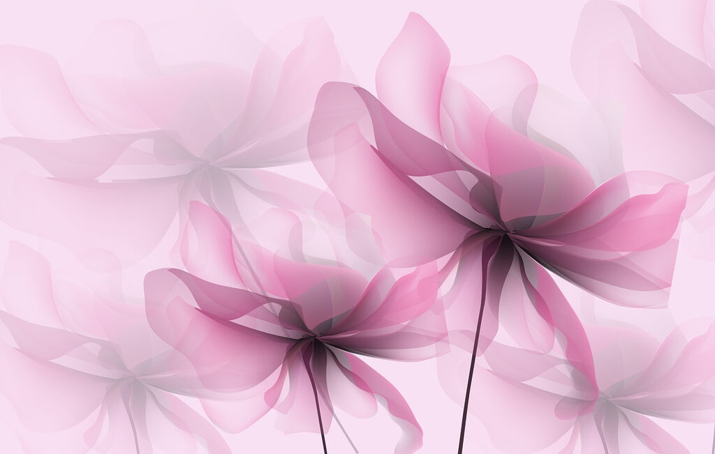 Overlapping translucent blooms — full design