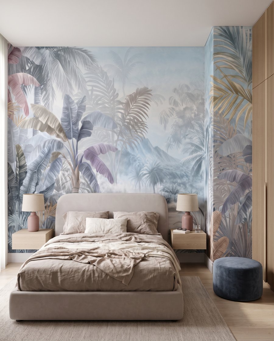 Tropical lake, soft mist — interior 1
