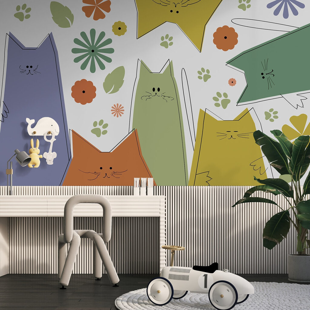 Cats in the Garden in an interior