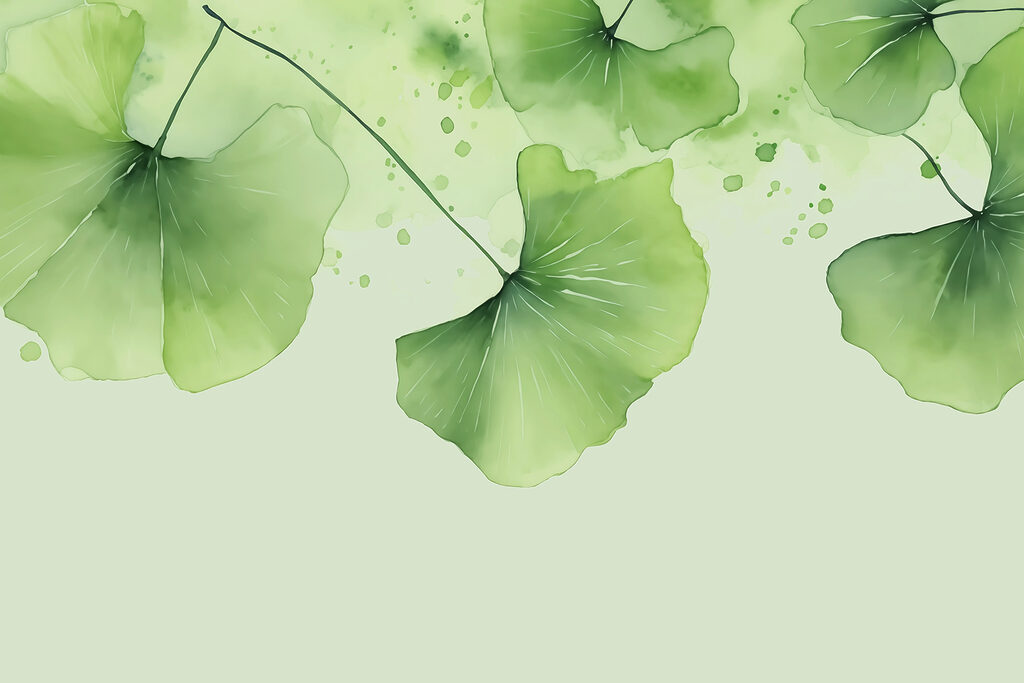 Hanging green leaves — full design