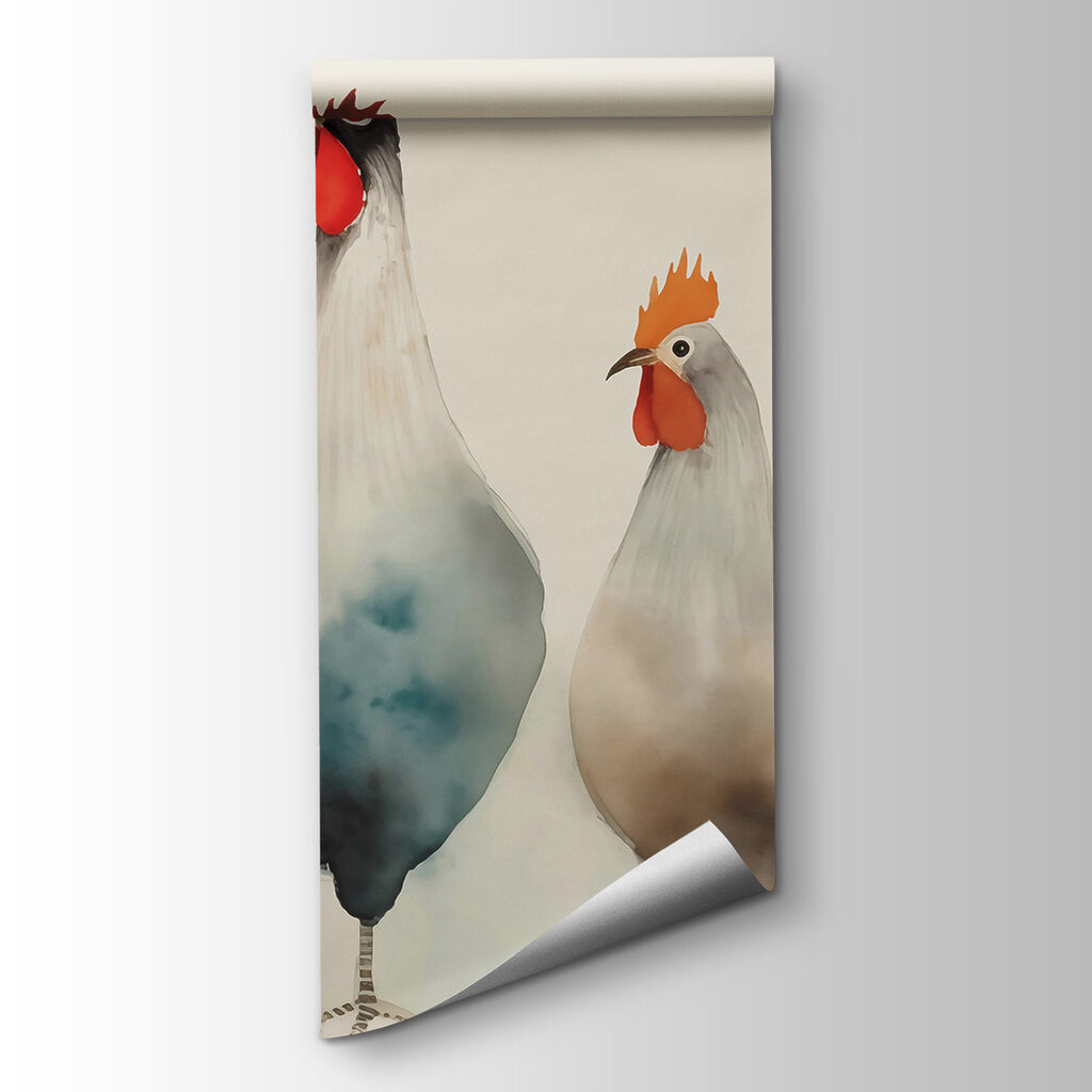 Hens in soft watercolour — product view