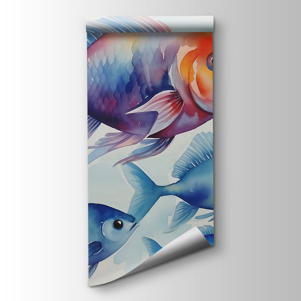 Colourful fish in watercolour — product view