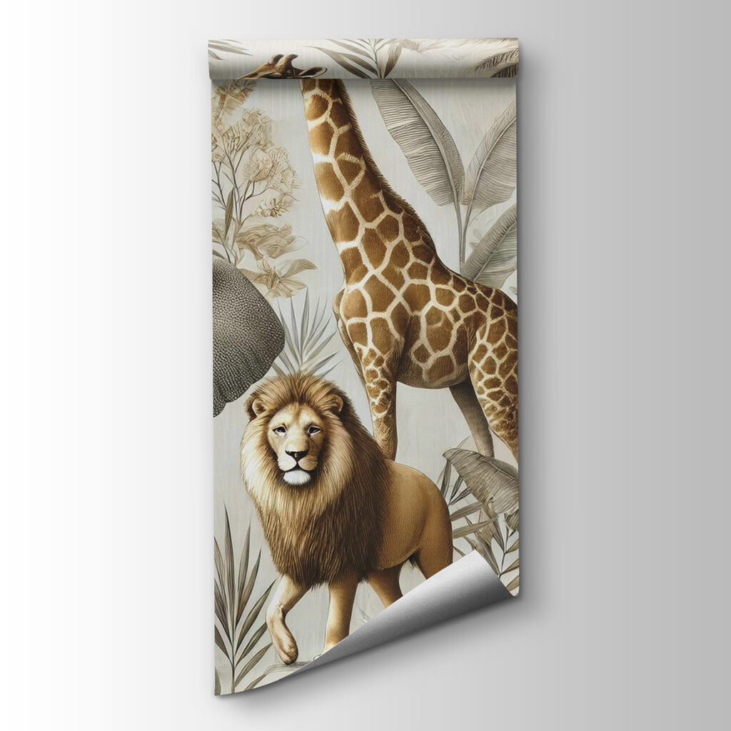 Animals beneath pale palms — product view