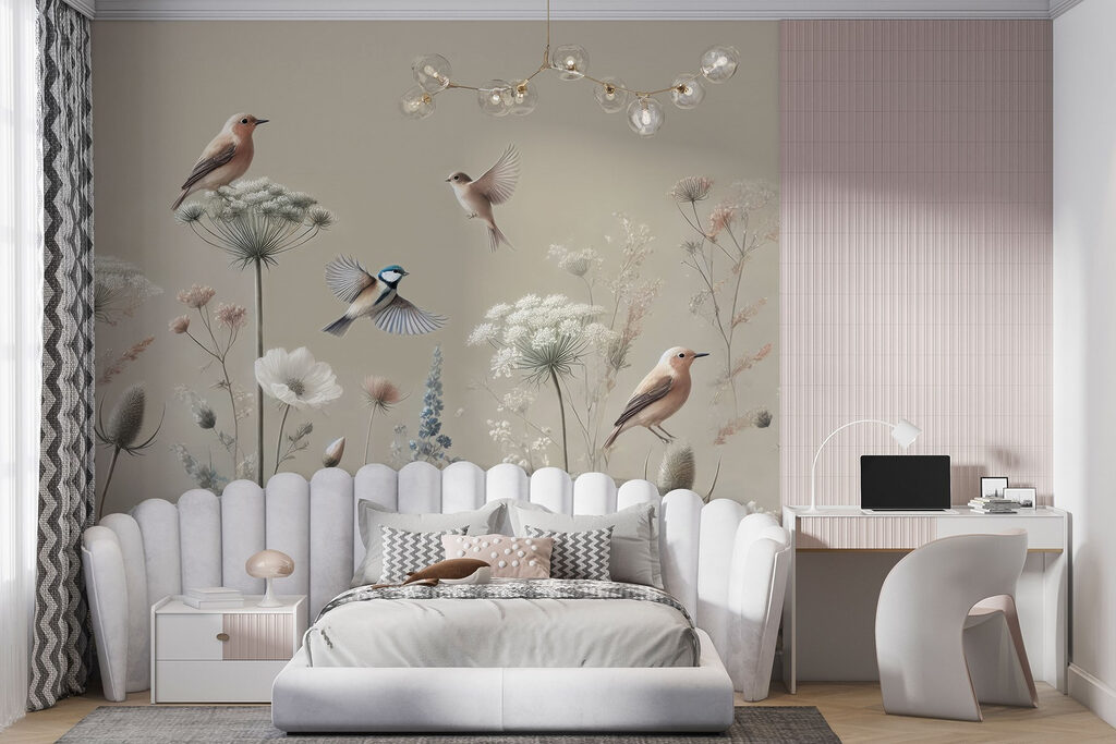 Small birds among wildflowers — interior 7