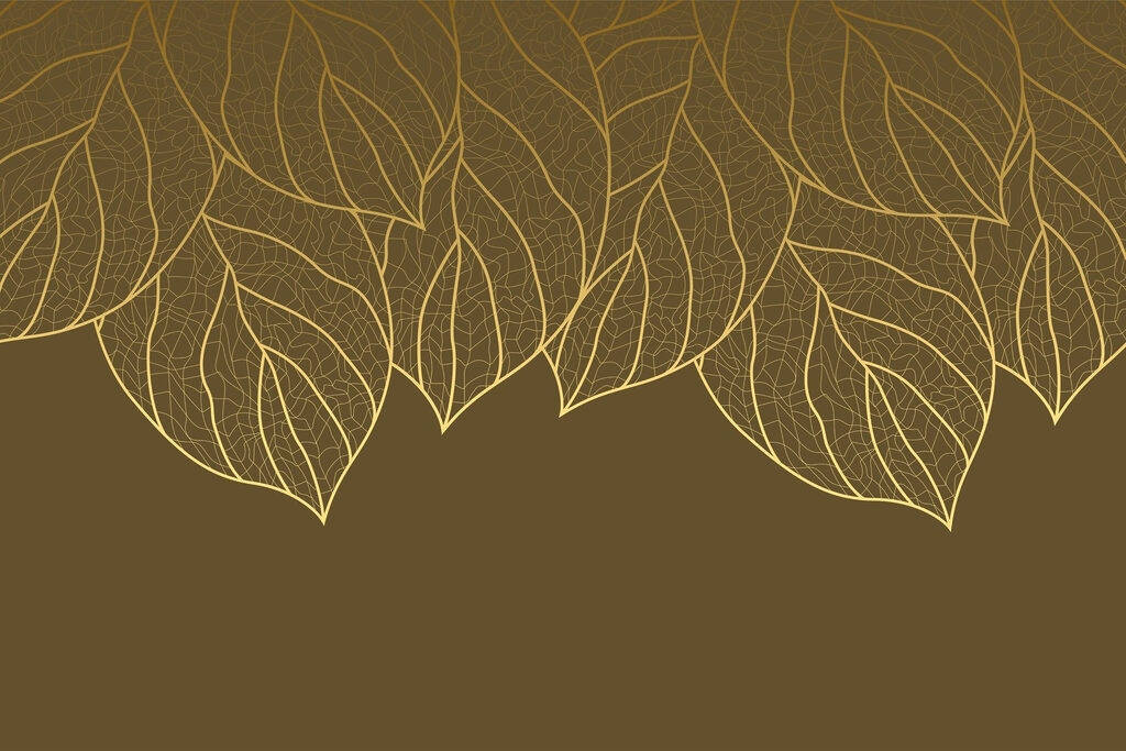 Hanging gold leaf edges — full design
