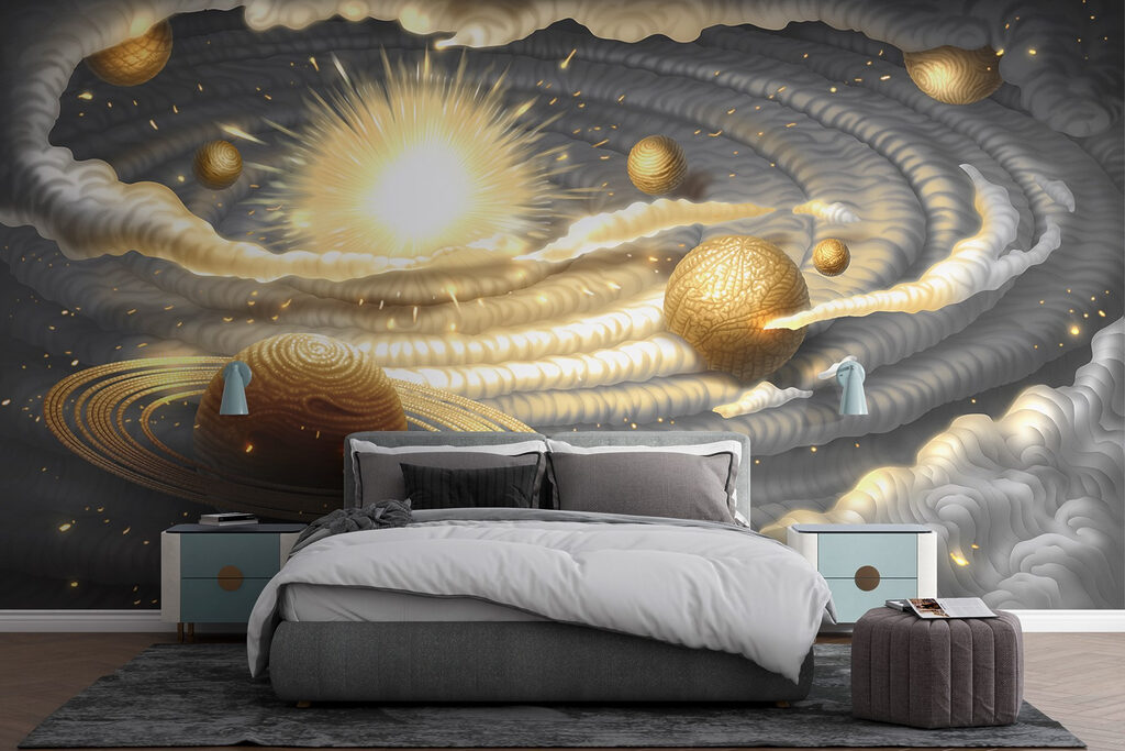 Golden planets in clouds — interior 2
