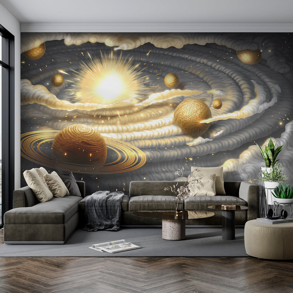 Golden planets in clouds — interior 3