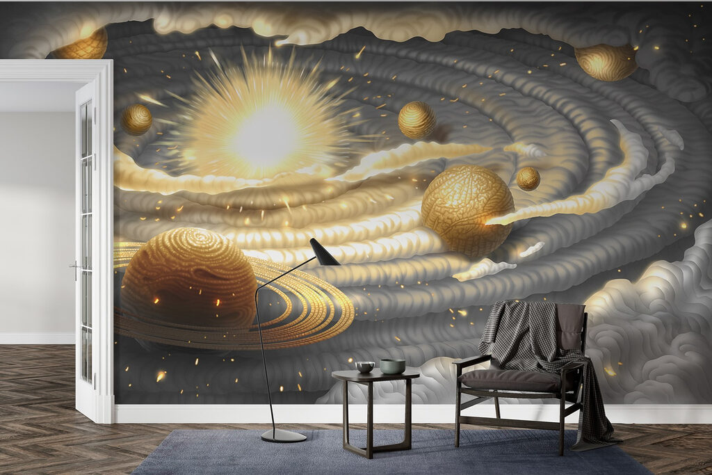Golden planets in clouds — interior 4
