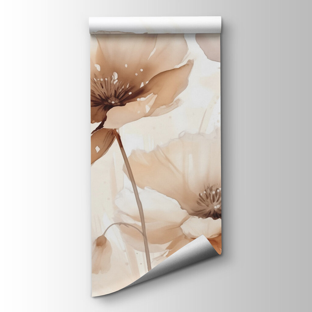 Sand-coloured watercolour flowers — product view