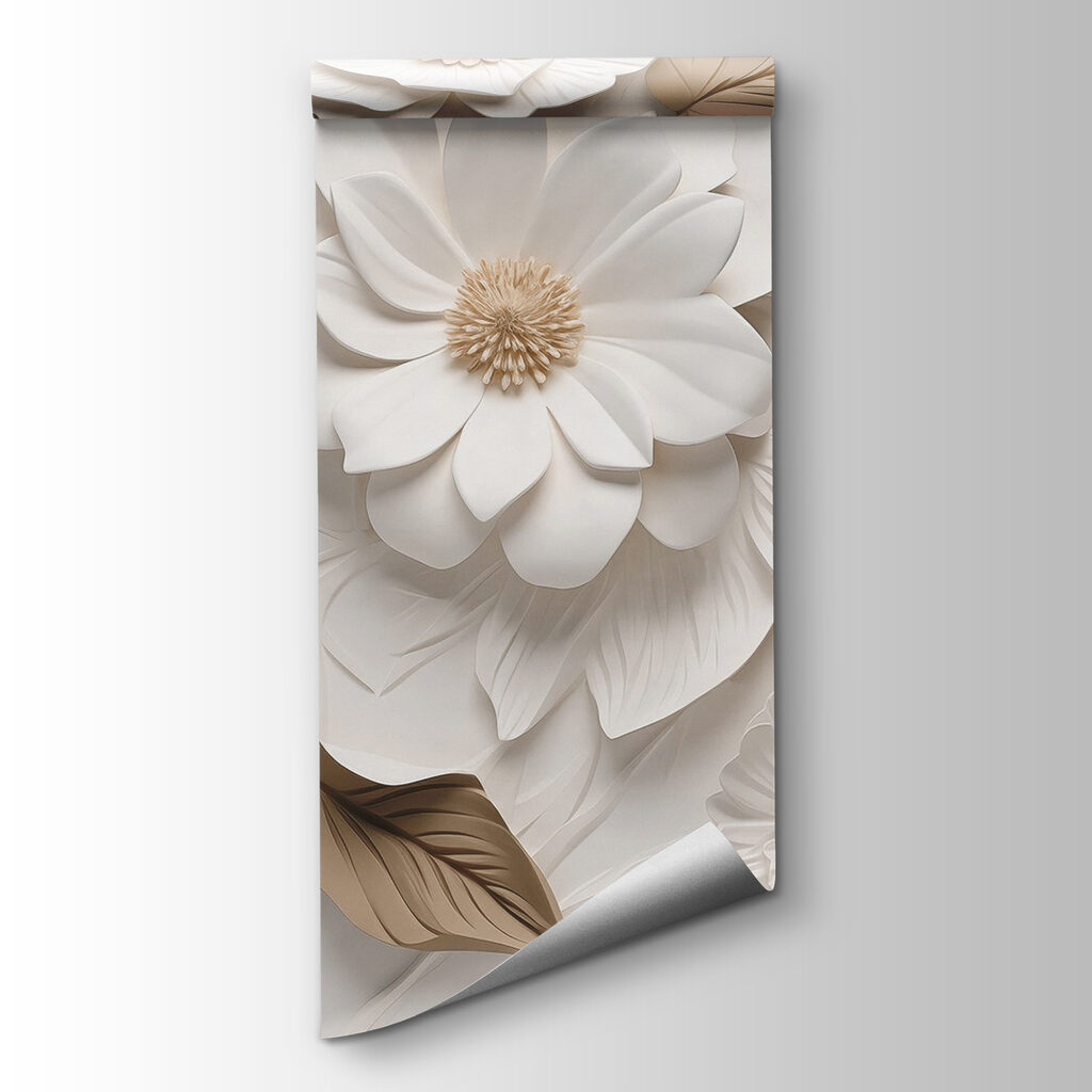 White flowers, relief effect — product view