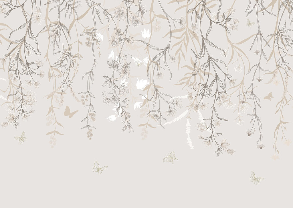 Butterflies on hanging sprigs — full design