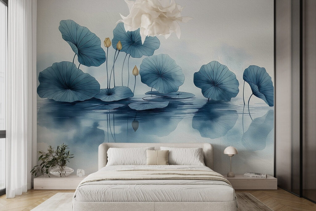 Blue lotus above water — interior 1