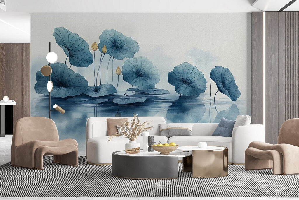 Blue lotus above water — interior 2