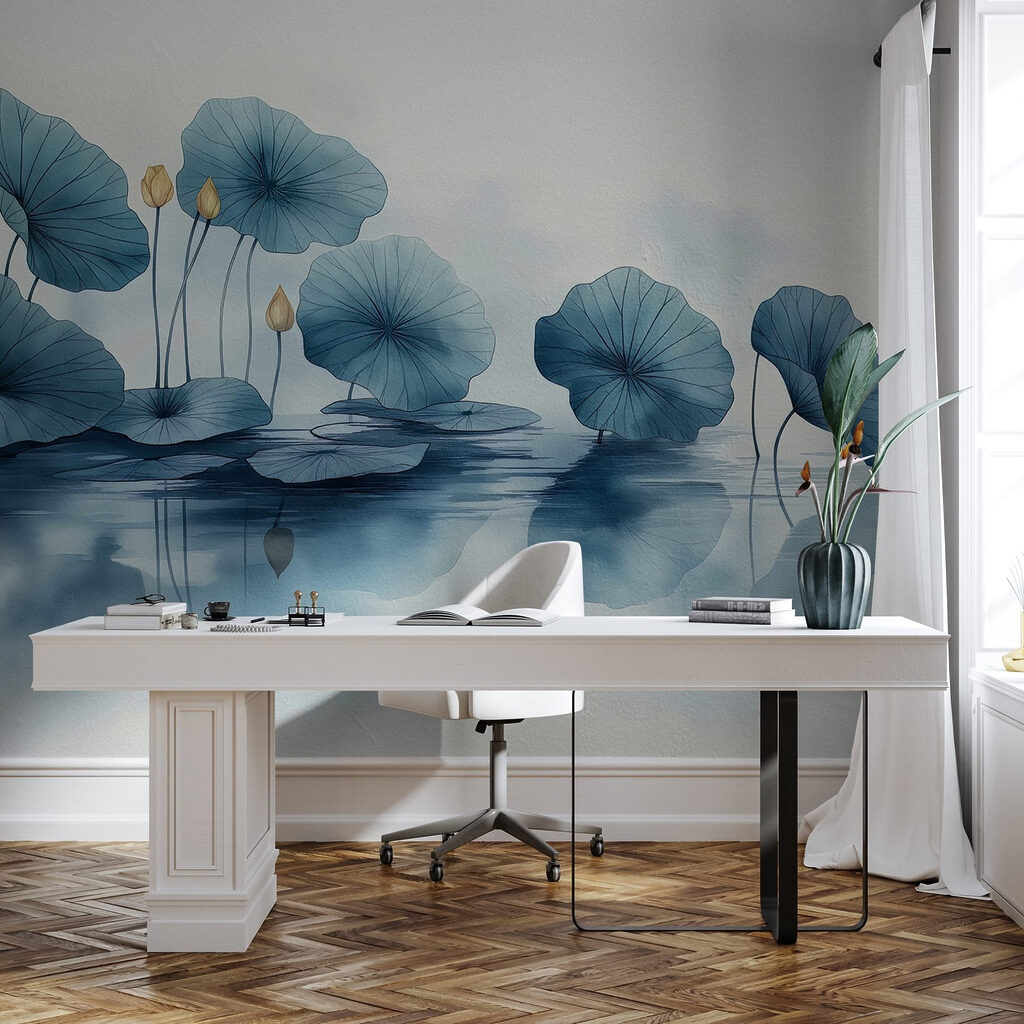 Blue lotus above water — interior 3
