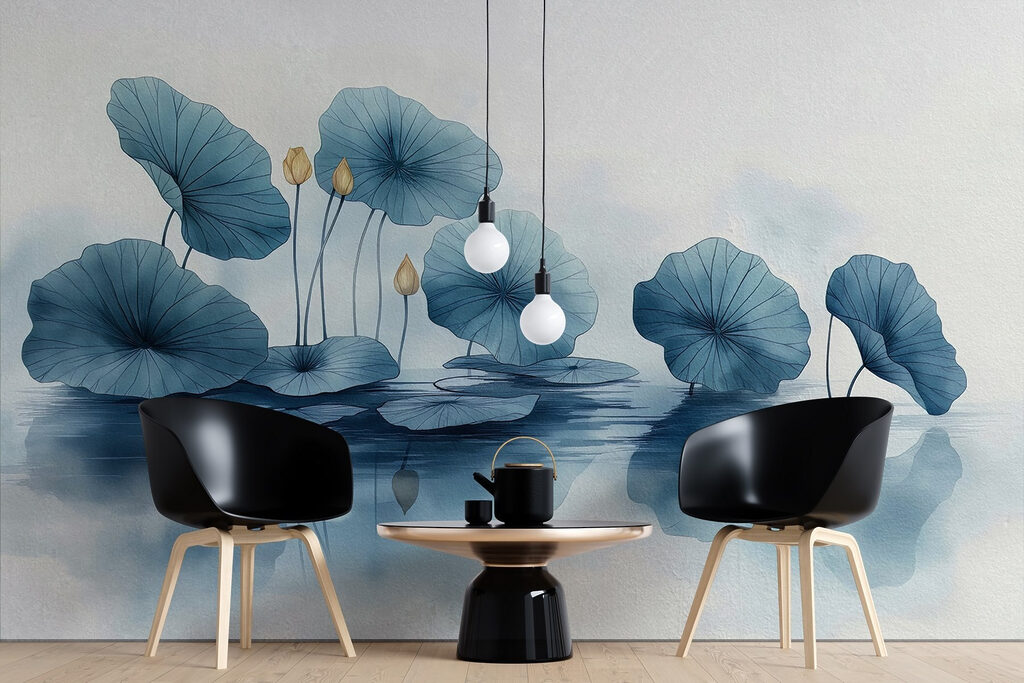 Blue lotus above water — interior 4