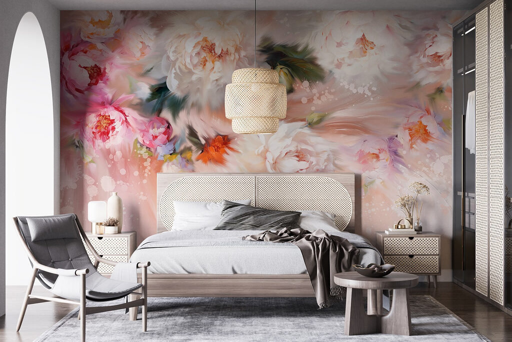 Peonies in soft washes — interior 1