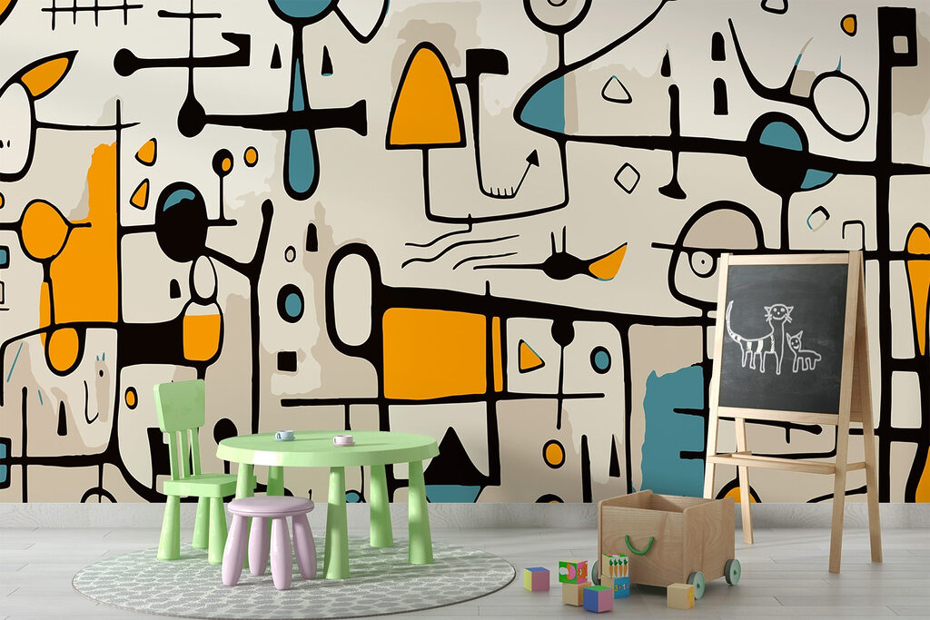 Playful lines with ochre — interior 1