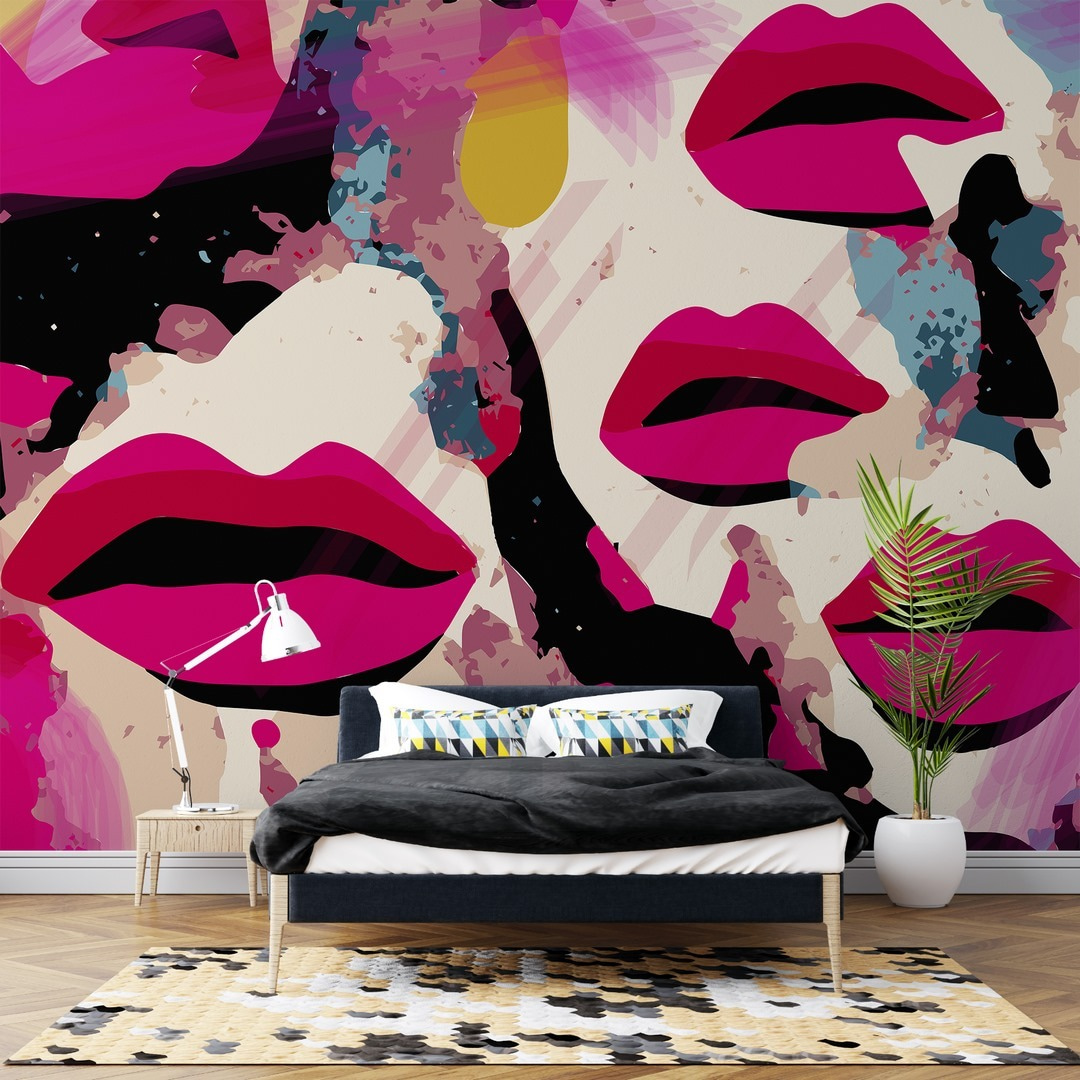 Pink lips in splashes — interior 1