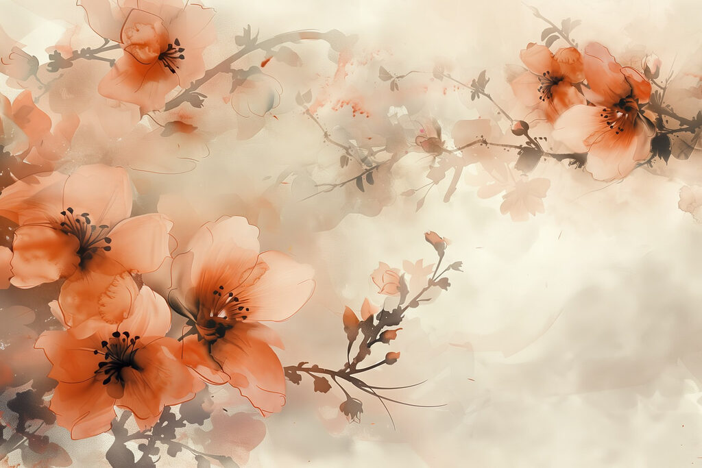 Soft blossom branches — full design