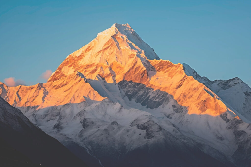 Golden mountain peak — full design