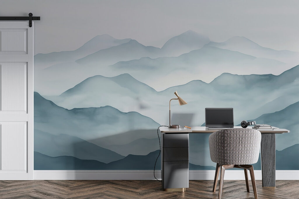 Watercolour mountain layers — interior 3