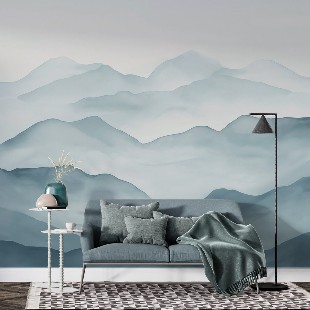 Watercolour mountain layers — interior 4