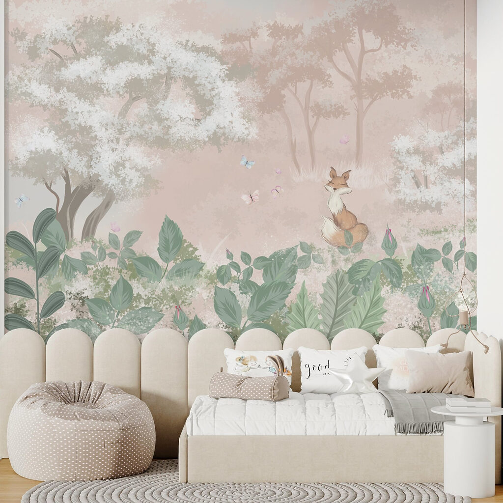 Fox among woodland blossom — interior 1