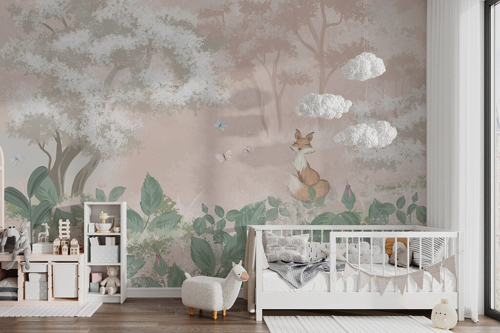 Fox among woodland blossom — interior 3