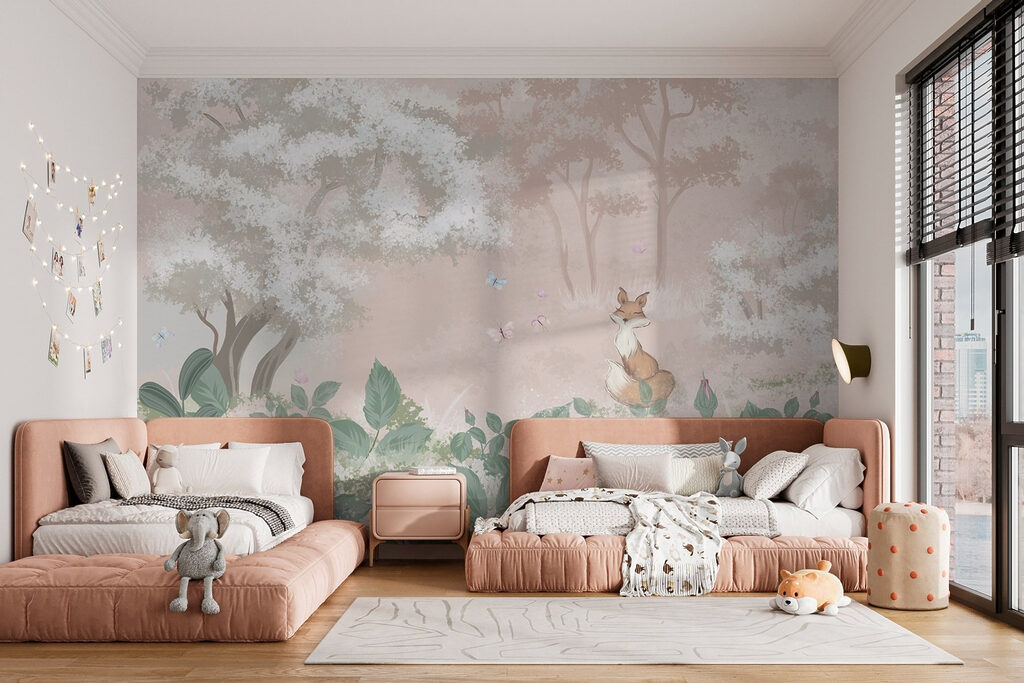 Fox among woodland blossom — interior 4