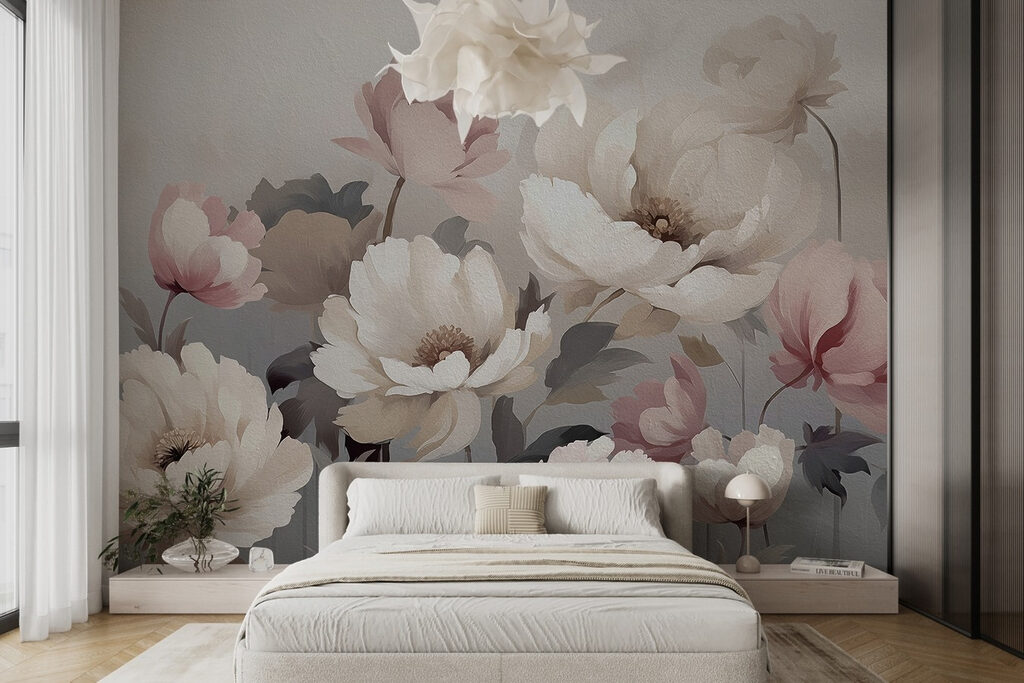 Muted pastel peonies — interior 1